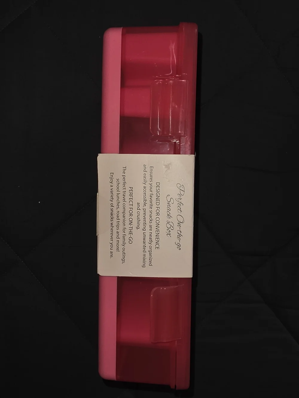 Pink 4-Compartment Snack & Storage Box XOXO Pattern New